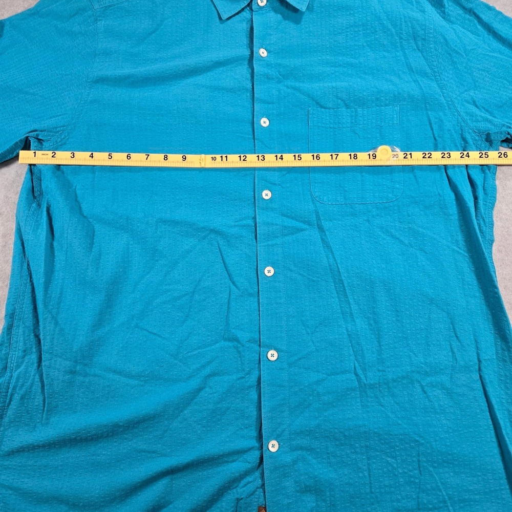 Territory Ahead Mens XL Blue Textured Cotton Long Sleeve Button Down Shirt - Picture 4 of 7